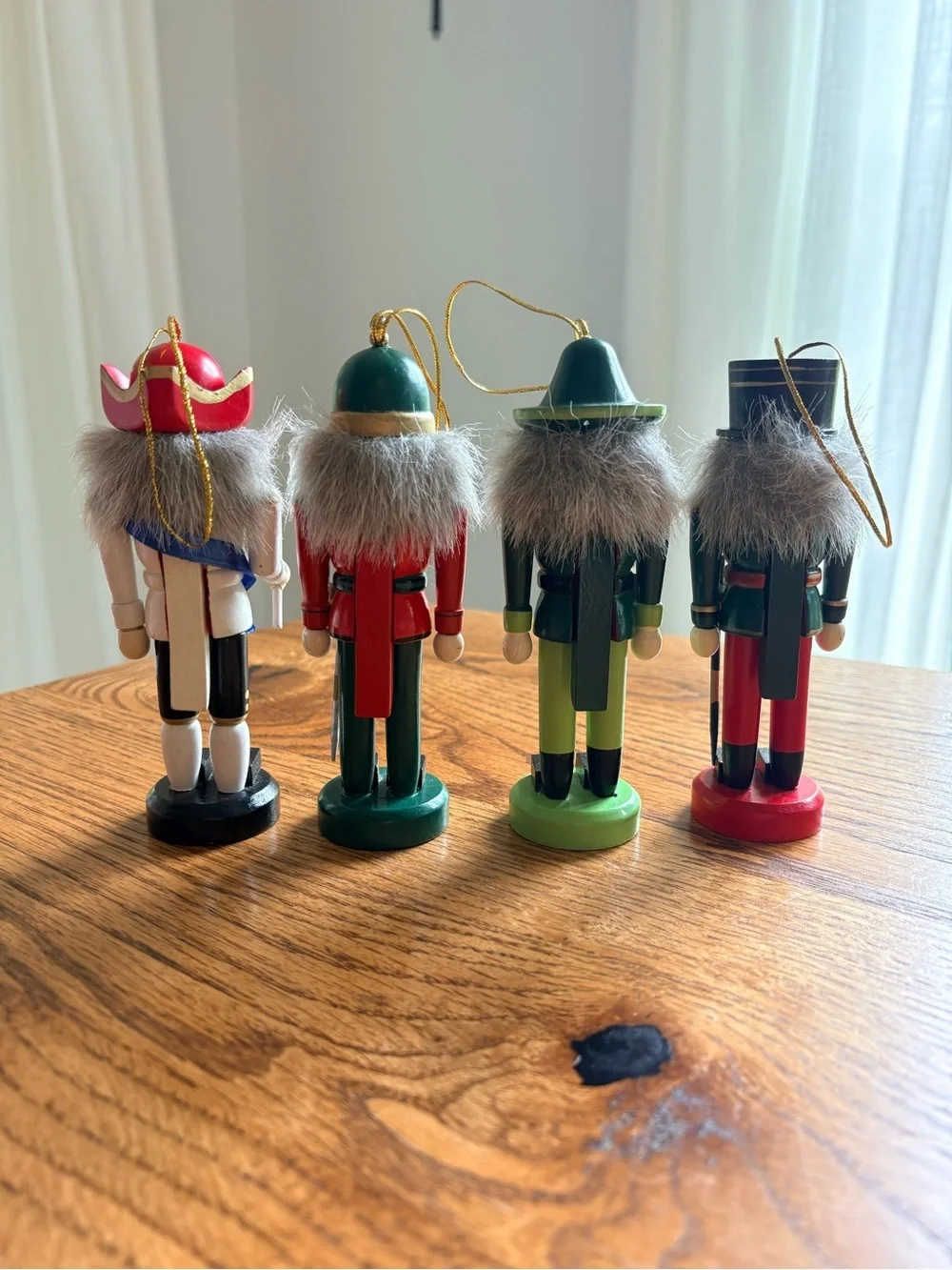 VTG Timeless Treasures Wooden Nutcracker Christmas Ornaments- set of 4